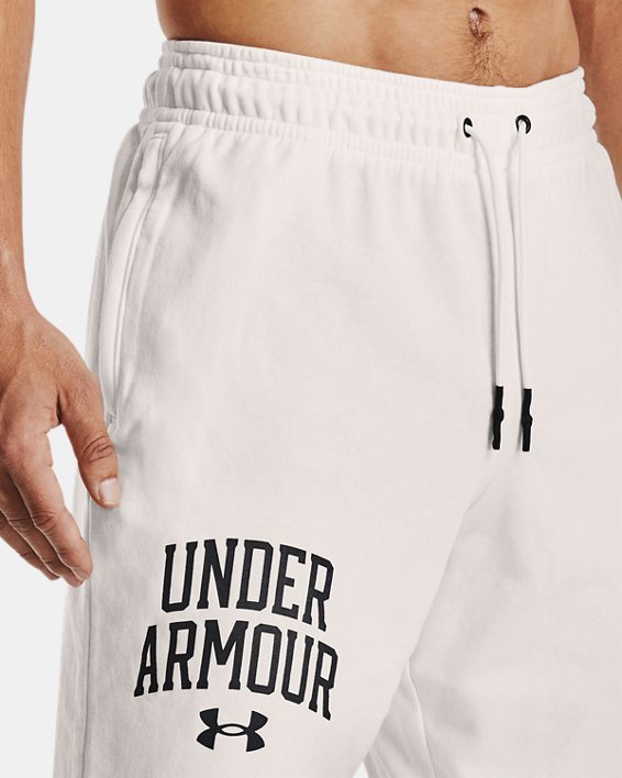 Men's UA Rival Terry Collegiate Shorts, White, pdpMainDesktop image number 3